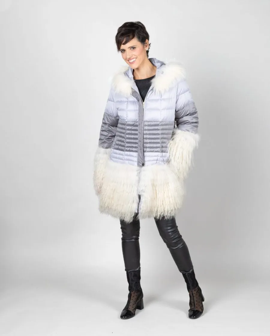 Abrigo de mujer acolchado de textil con capucha
