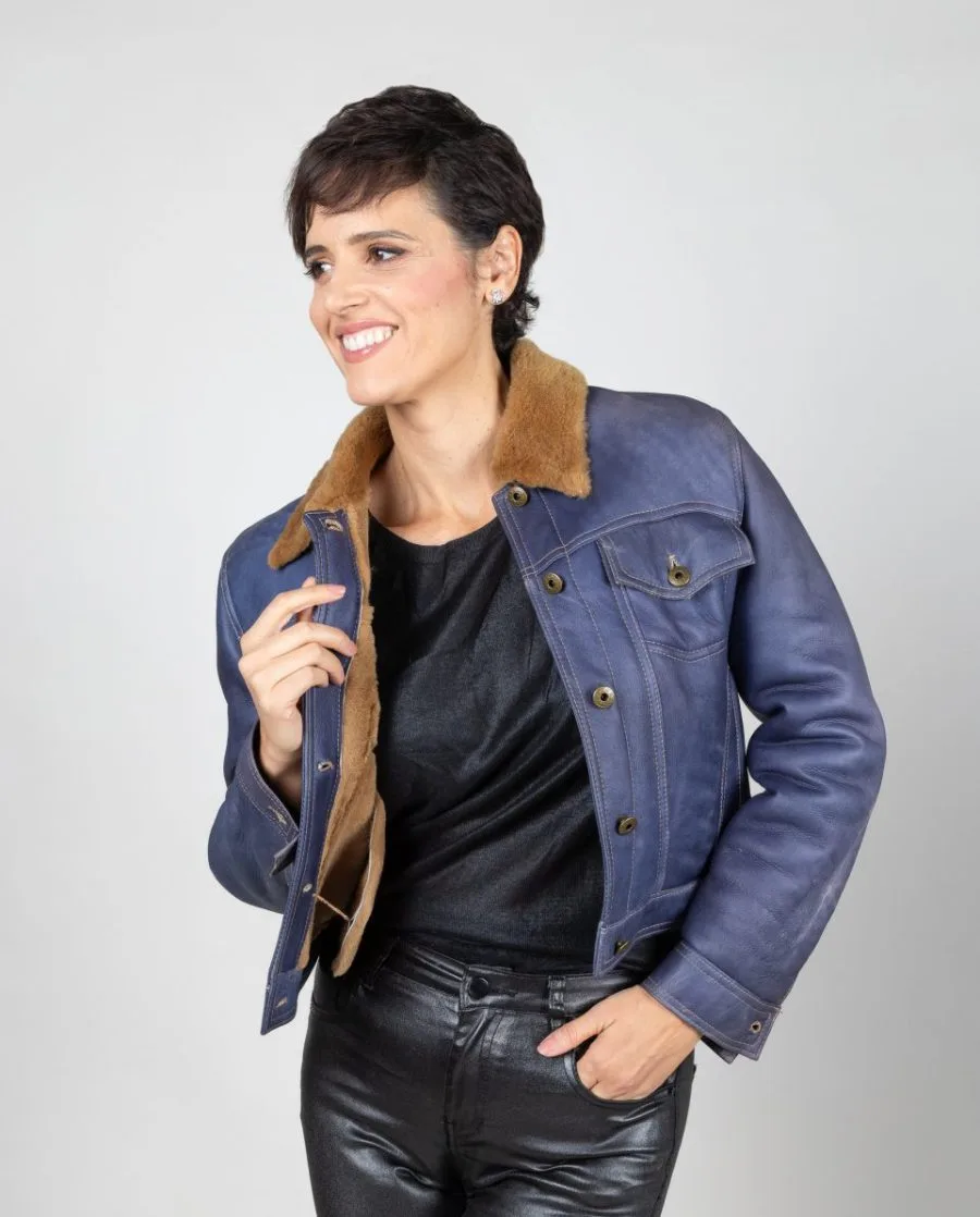 Cazadora vaquera de mujer de napalán y shearling
