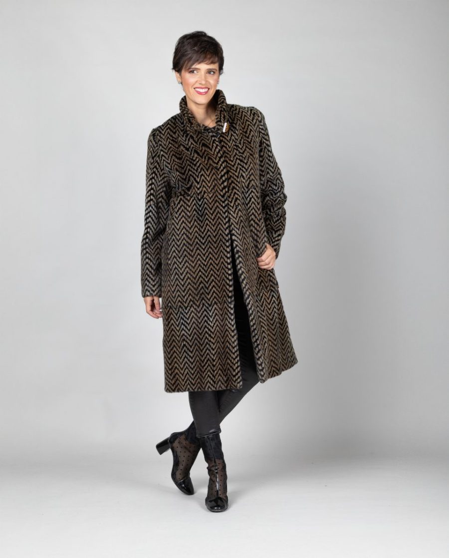 Abrigo de mujer de pelo de visón despinzado reversible