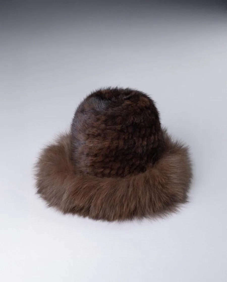 Gorro de mujer De la Roca de pelo de visón tricotado