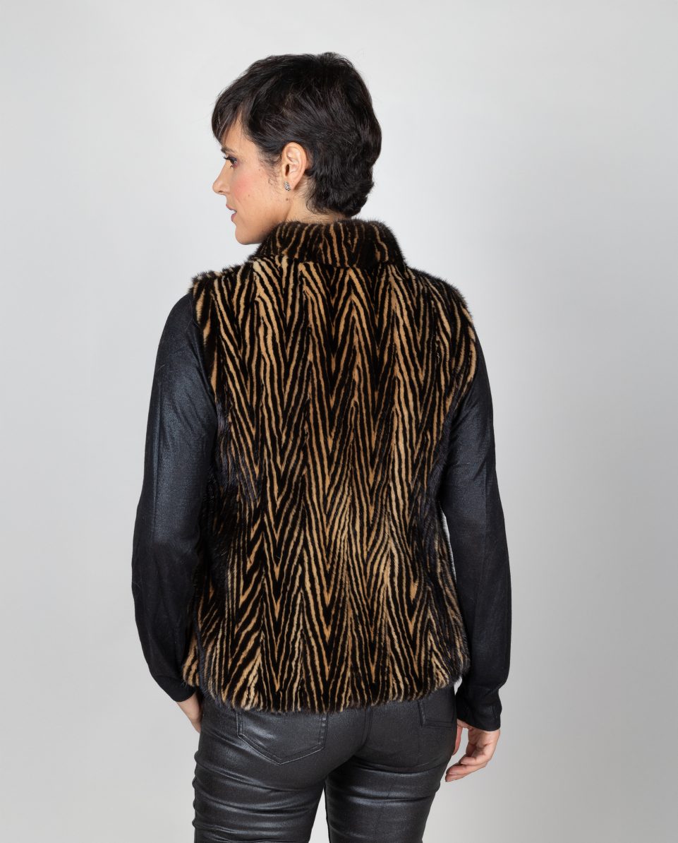 Chaleco corto de mujer de pelo de visón entallado - Imagen 2