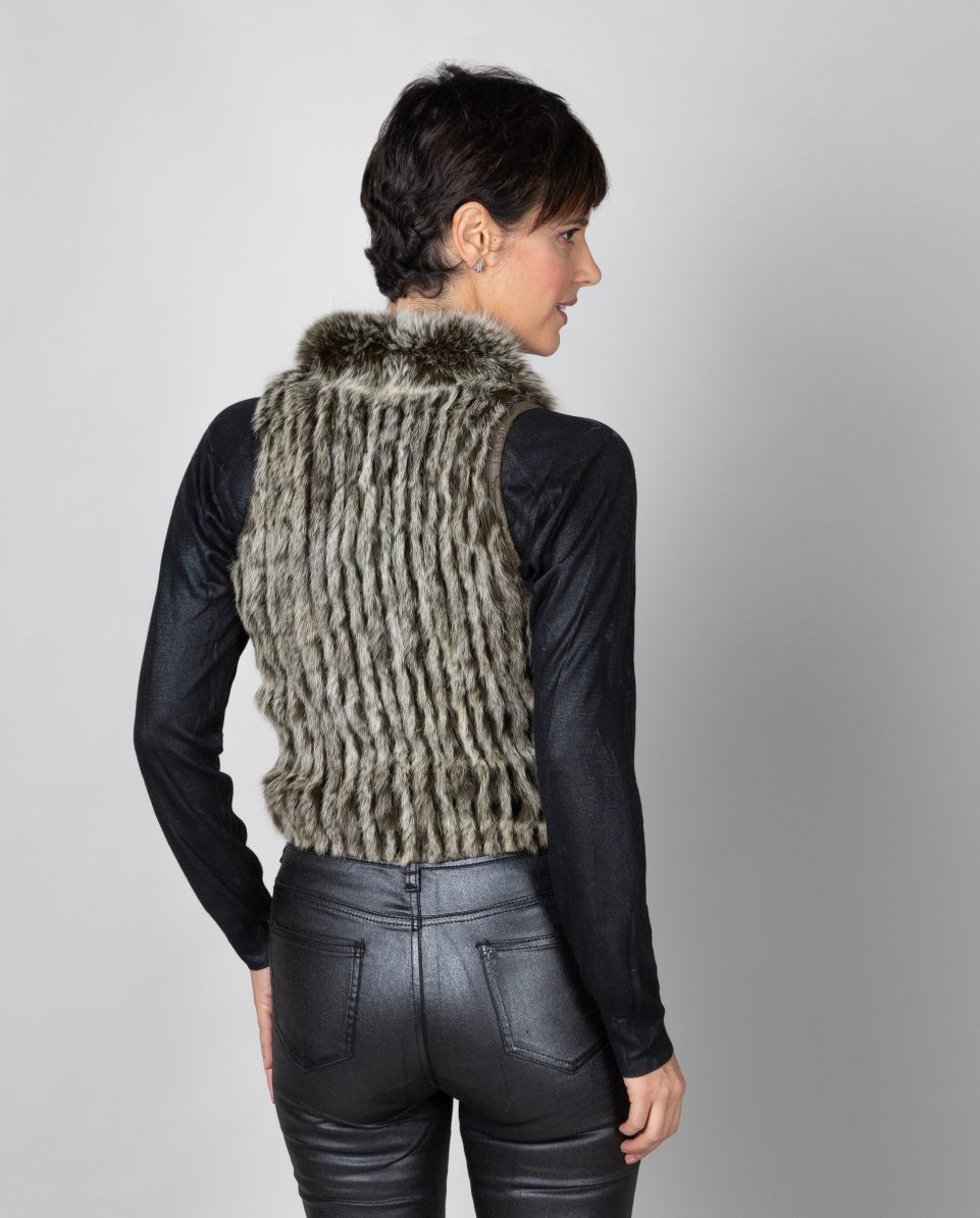 Chaleco de mujer elástico de pelo de Rex reversible - Imagen 3