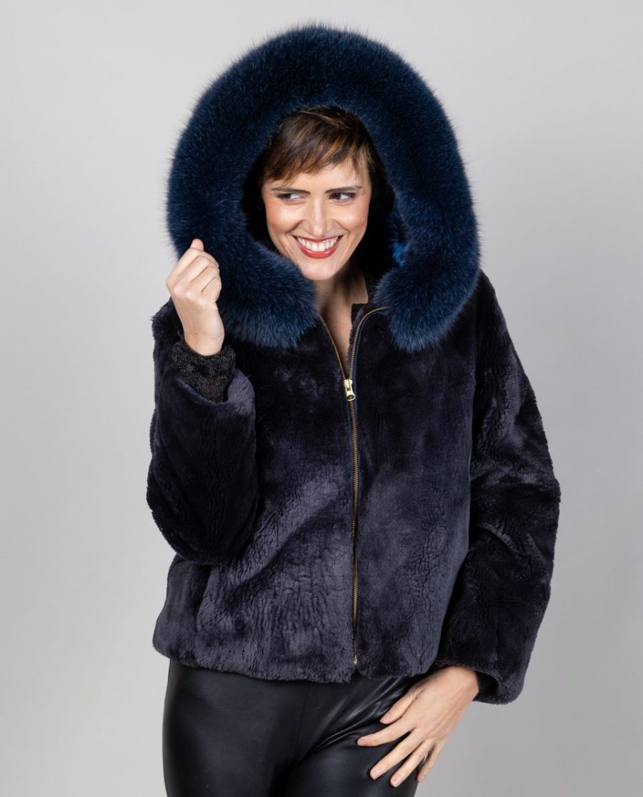 Cazadora de mujer de pelo de castor despinzado