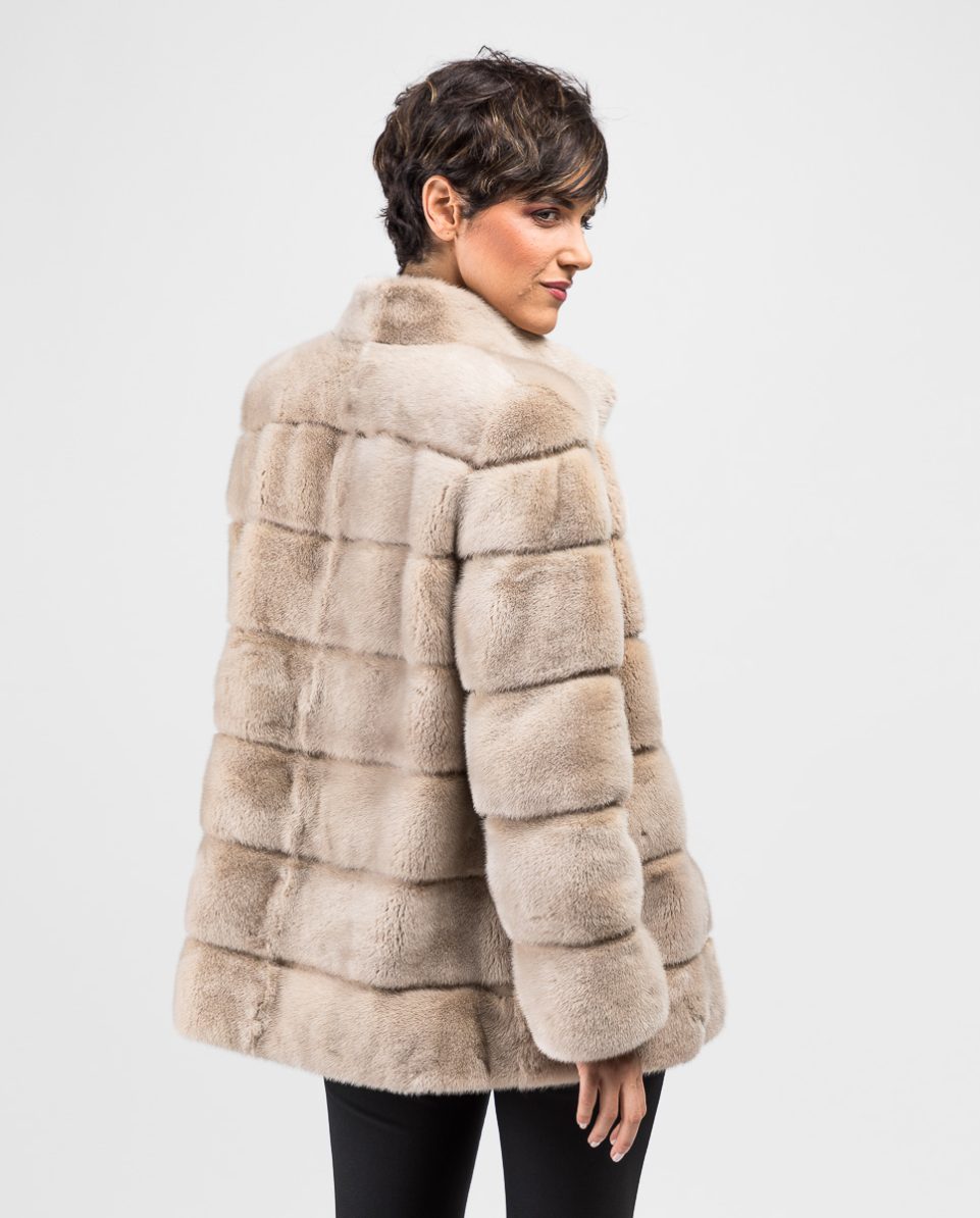 Chaqueta de pelo de mujer de visón con cuello levantado - Imagen 2