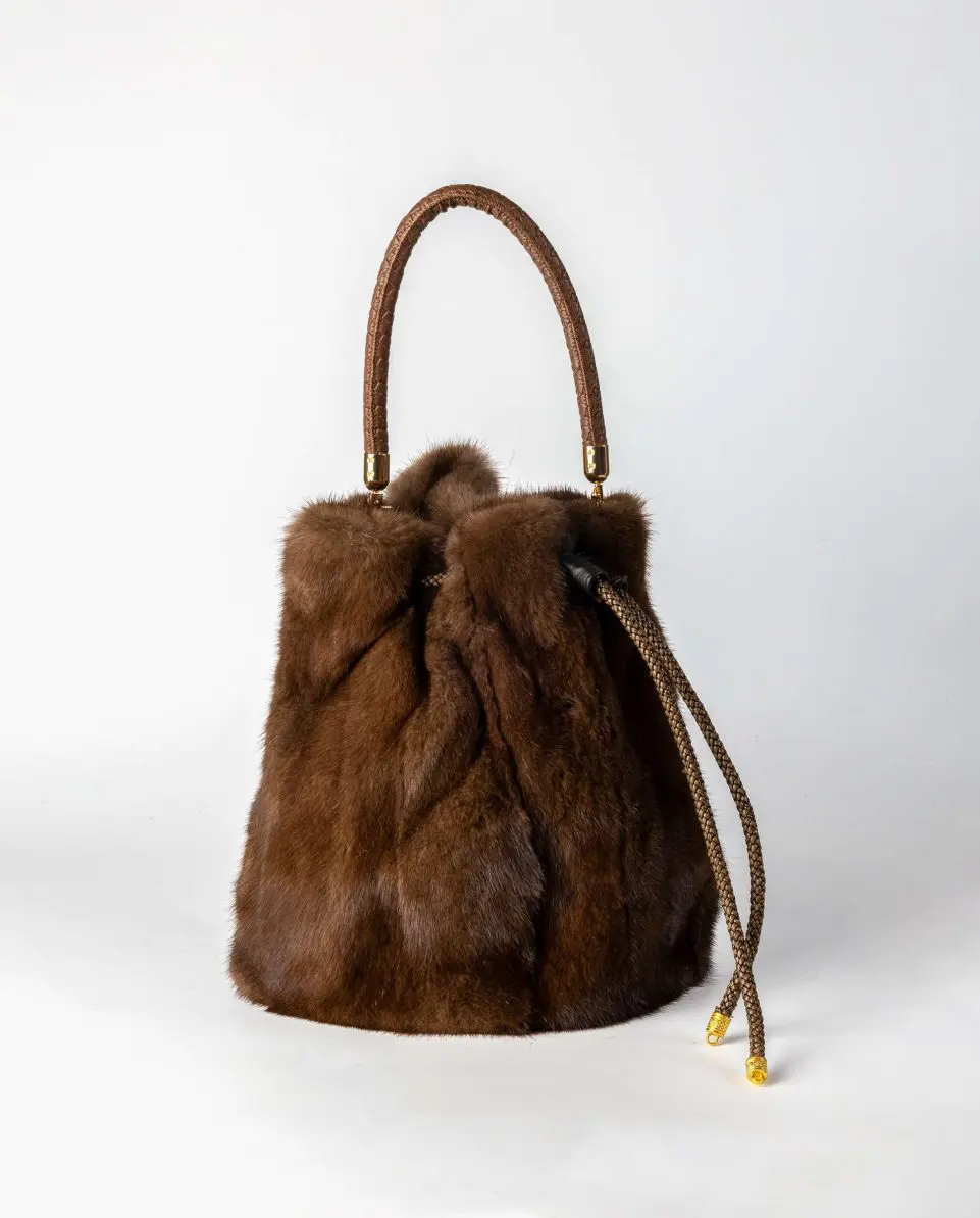Bolso de pelo de visón con asa bandolera - Imagen 3