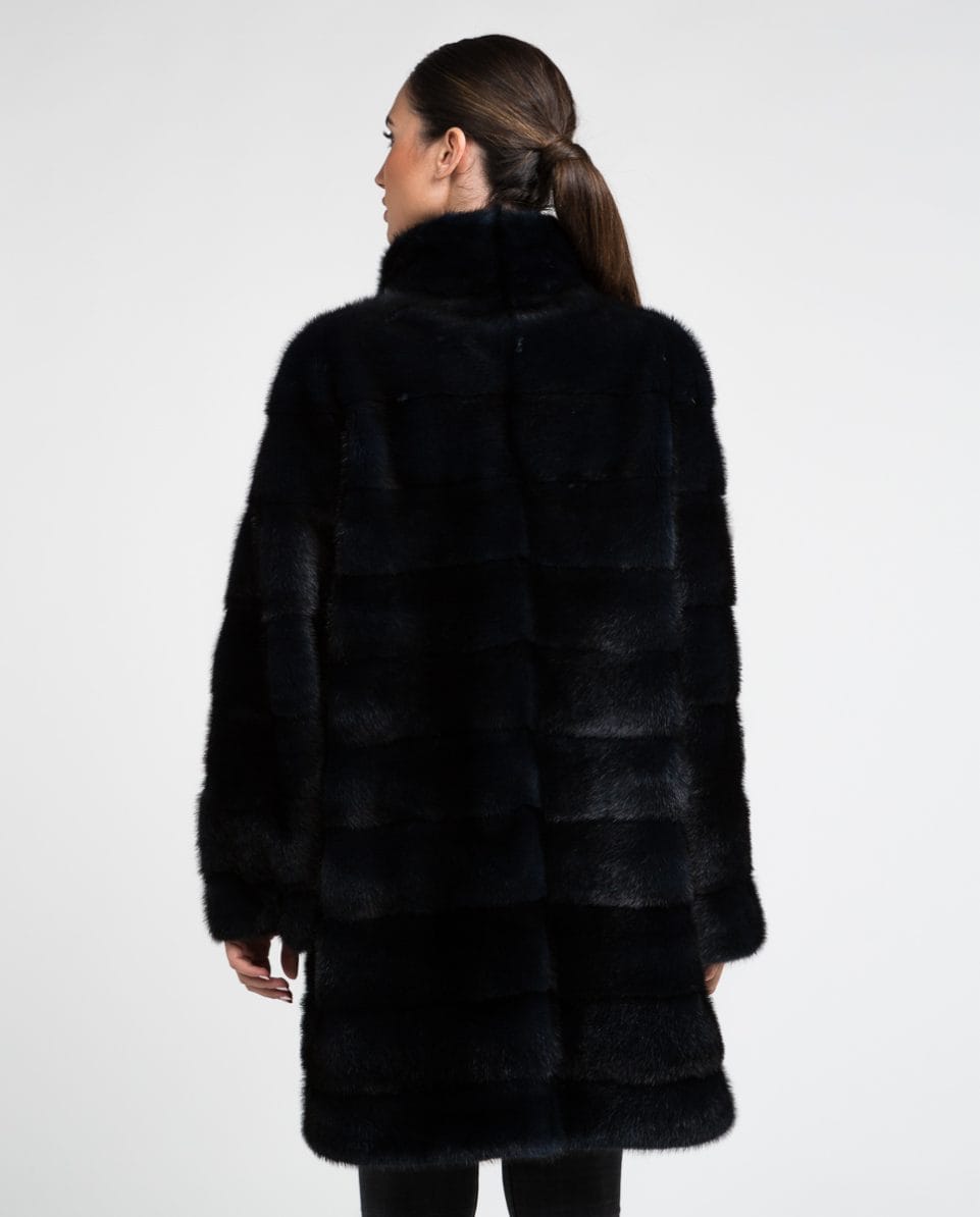 Abrigo de pelo de mujer de visón reversible gabardina - Imagen 2