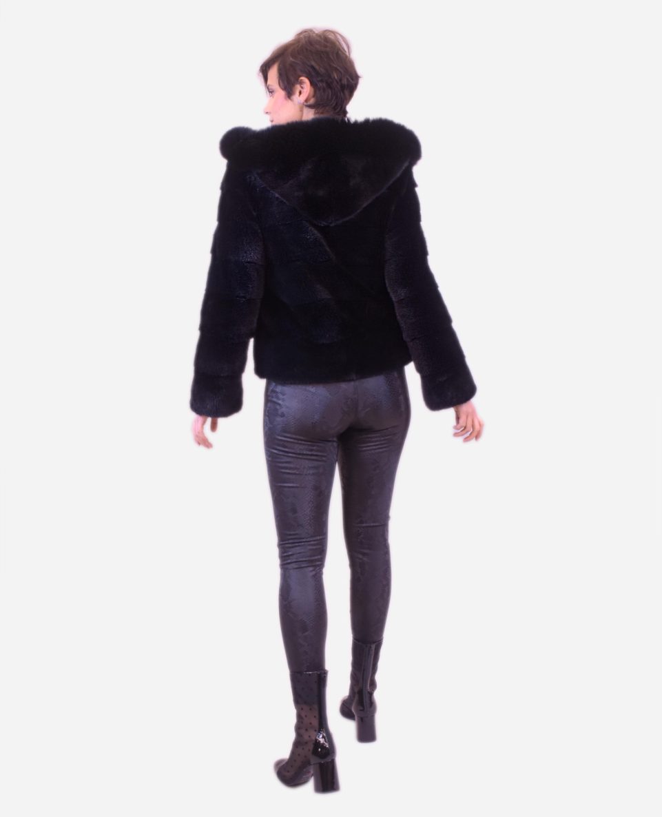 Chaqueta de pelo de mujer de visón con capucha - Imagen 2