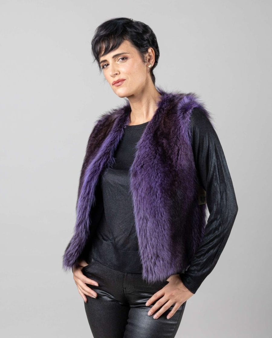 Chaleco de mujer de pelo de marmota
