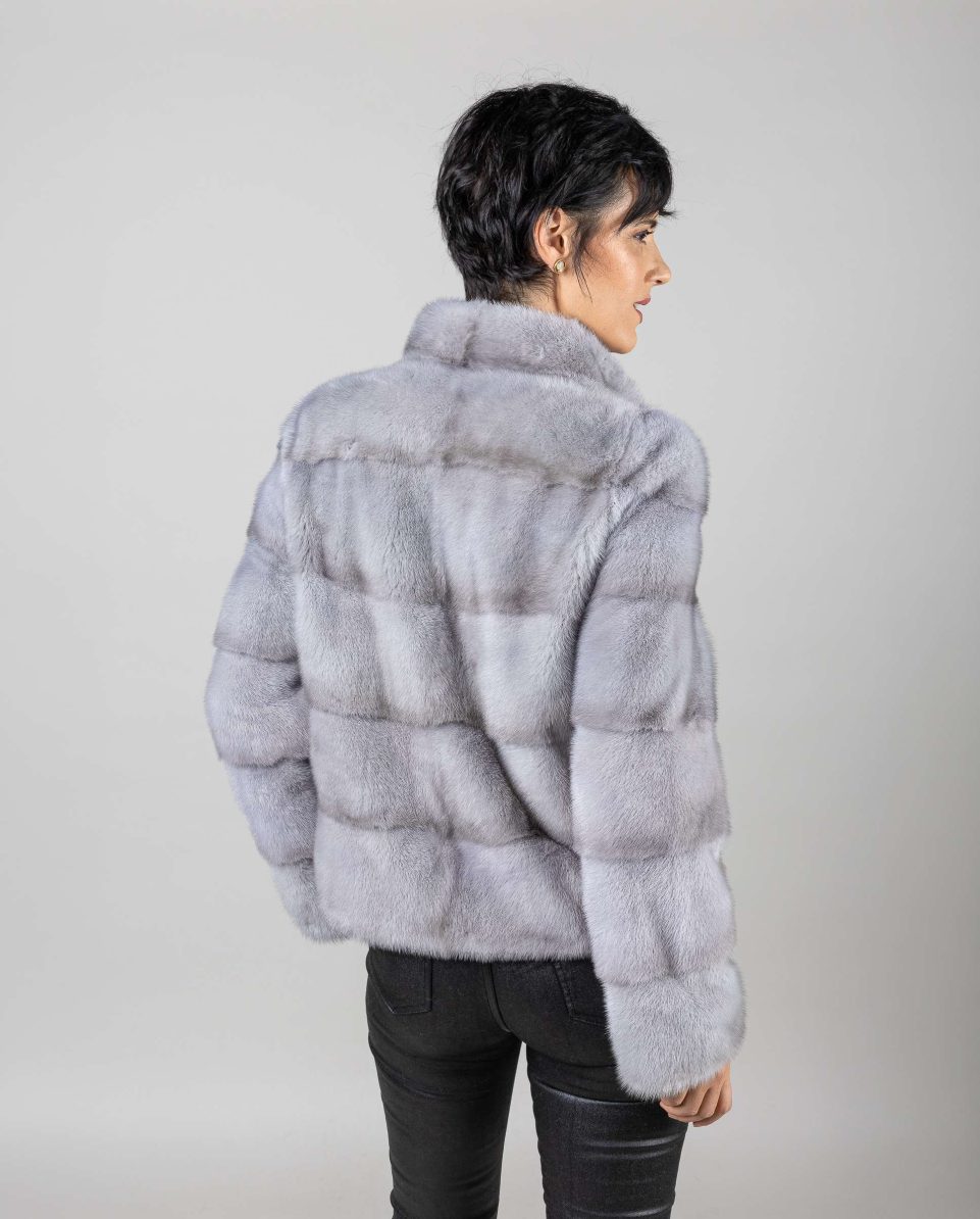 Chaqueta de mujer de pelo de visón con cuello levantado - Imagen 2